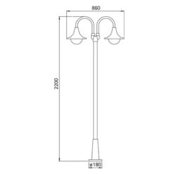 Farola 171, 2 luces, blanca