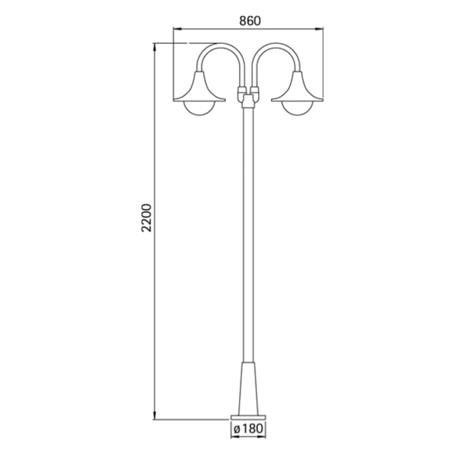 Farola 171, 2 luces, blanca