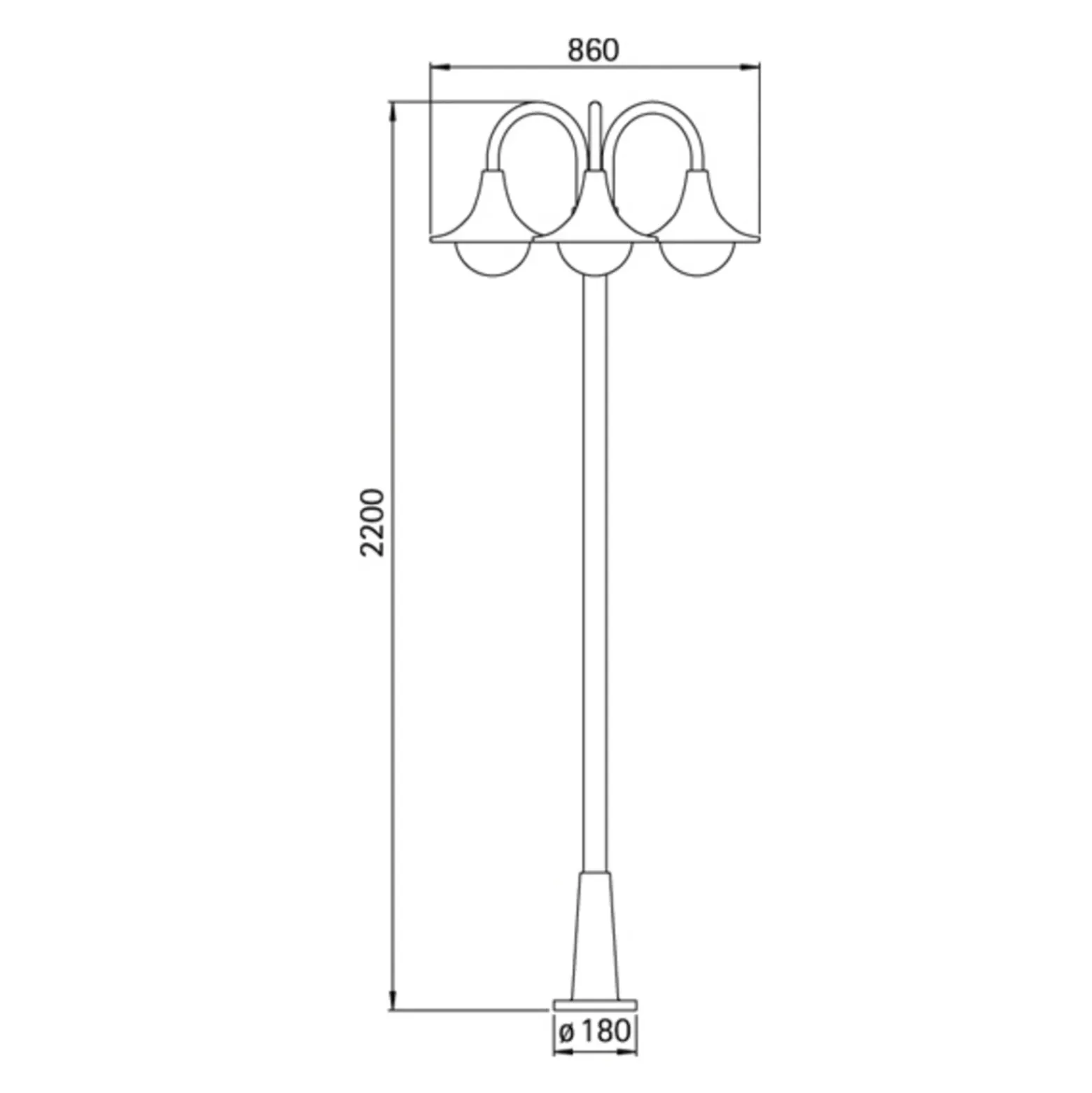 Farola 171, 3 luces, blanco