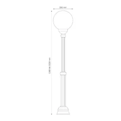 Farola 1143, 1 luz, negro/blanco