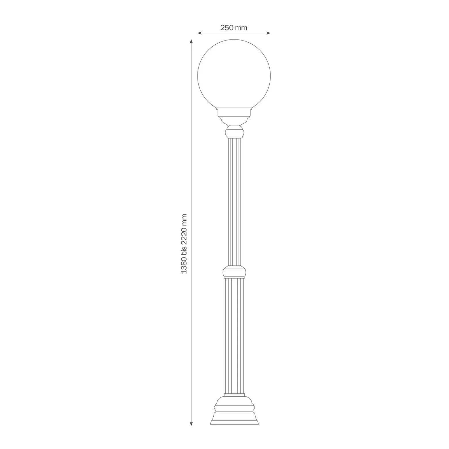 Farola 1143, 1 luz, negro/blanco