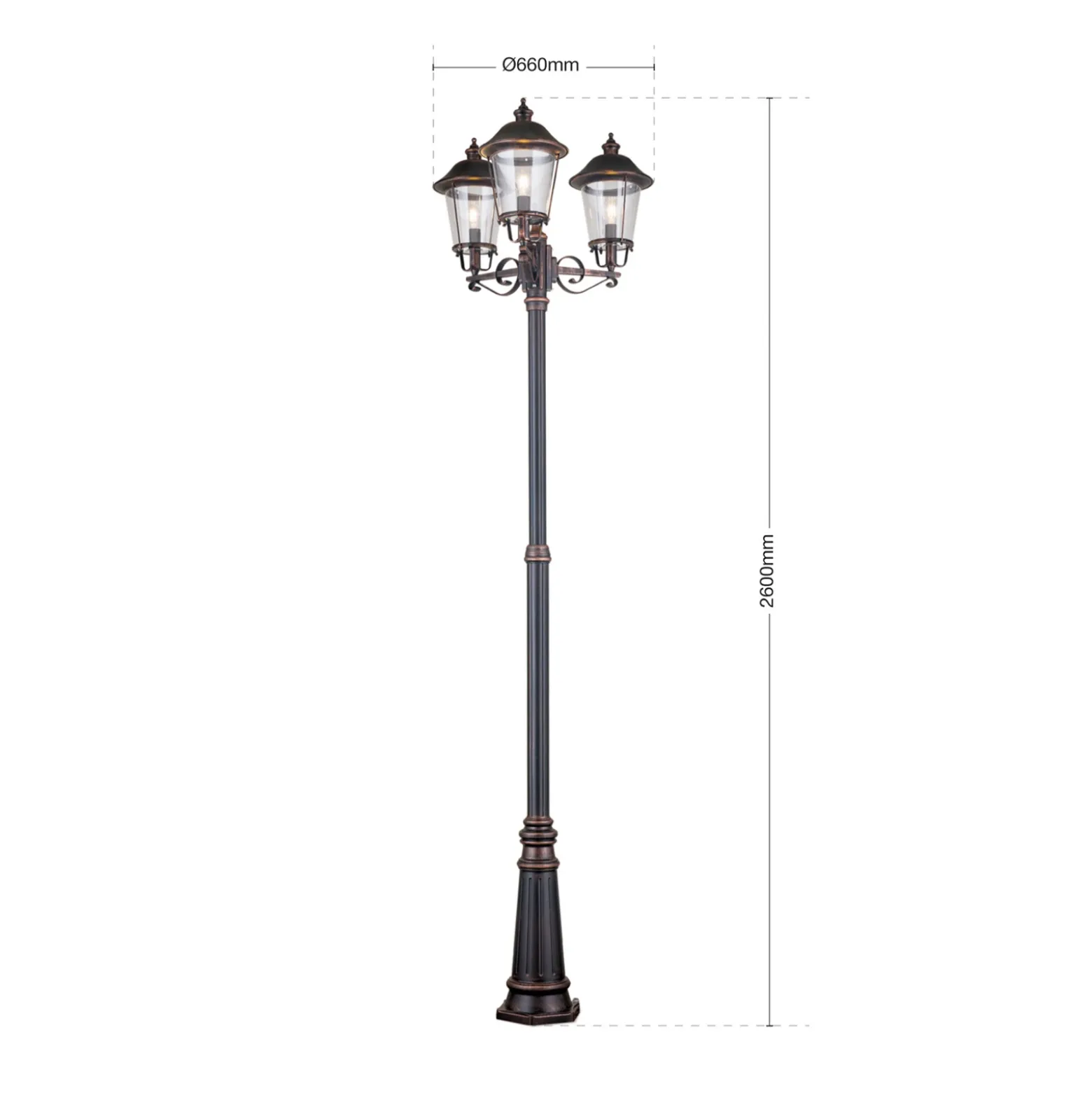 Farola Mariella con tres luces