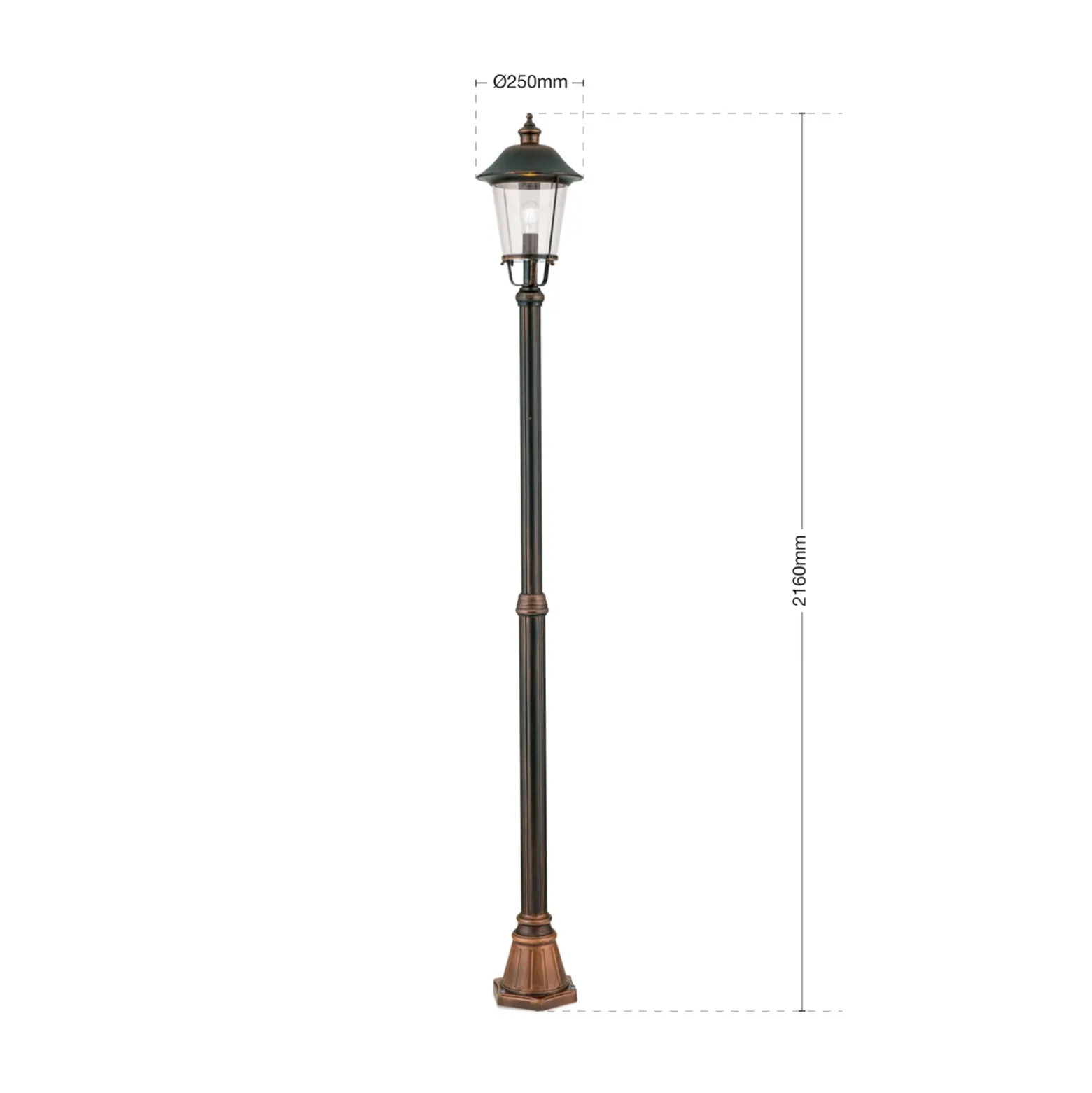 Farola Mariella con un luz