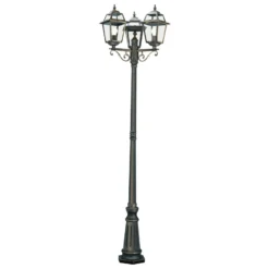 Farola New Orleans, negro-oro, 3 luces
