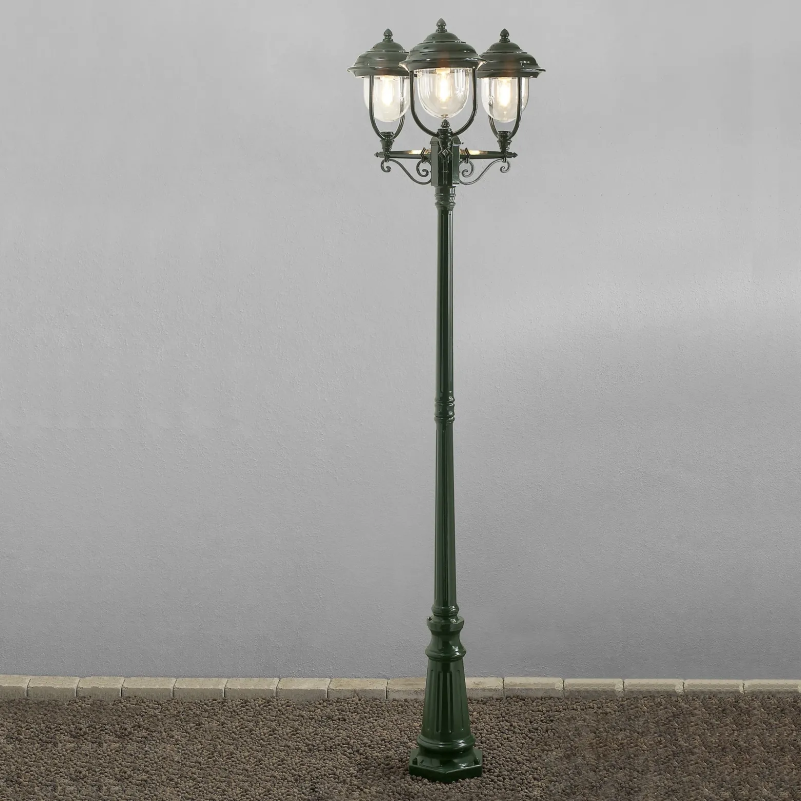 Farola romántica 3 puntos PARMA, verde