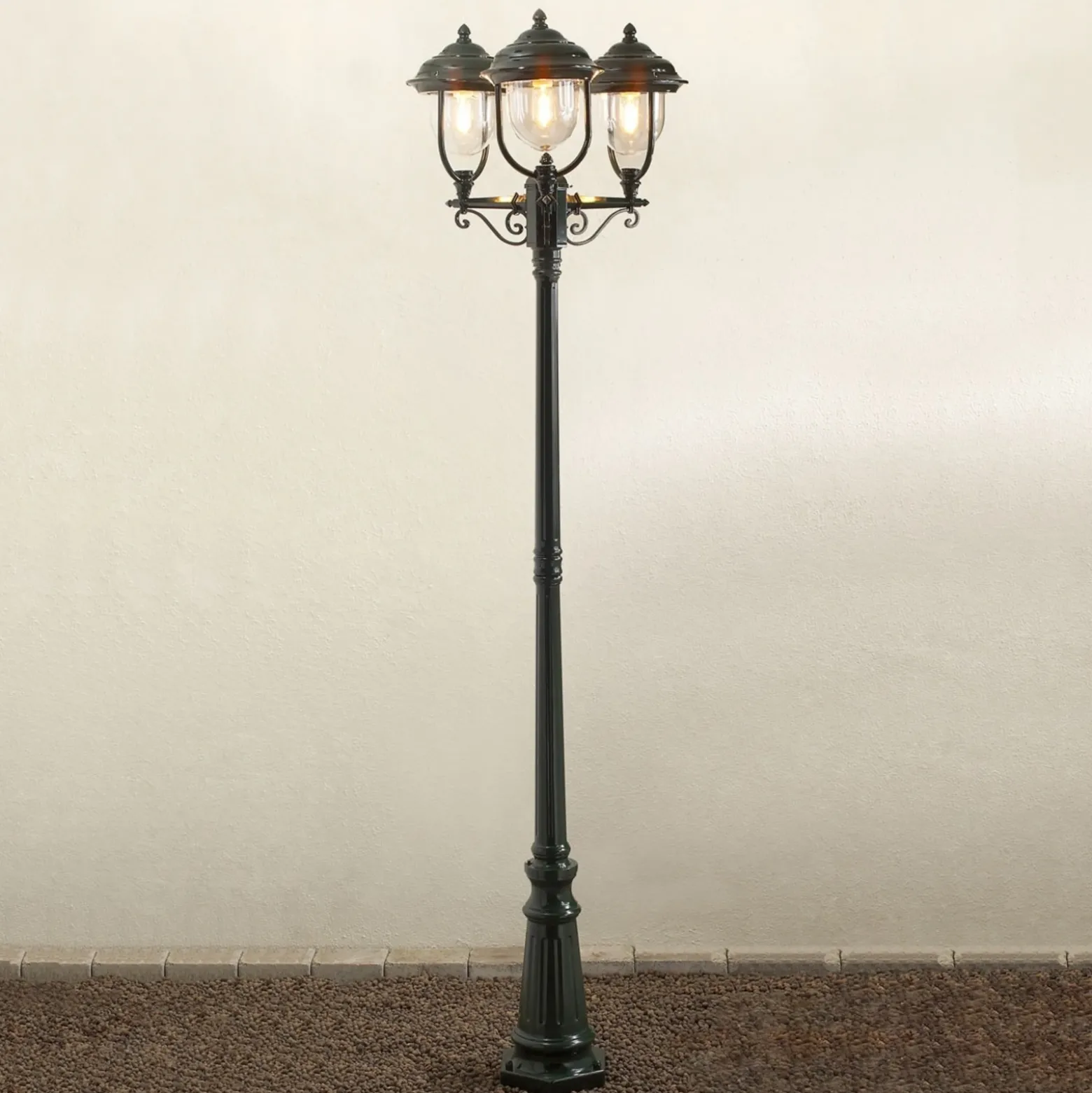 Farola romántica 3 puntos PARMA, verde