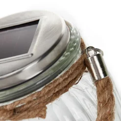 Farol de mesa LED solar Jar de cristal