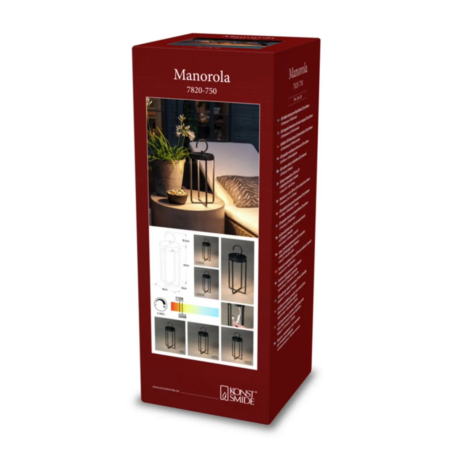Farol LED decorativo Manorola, USB, atenuable