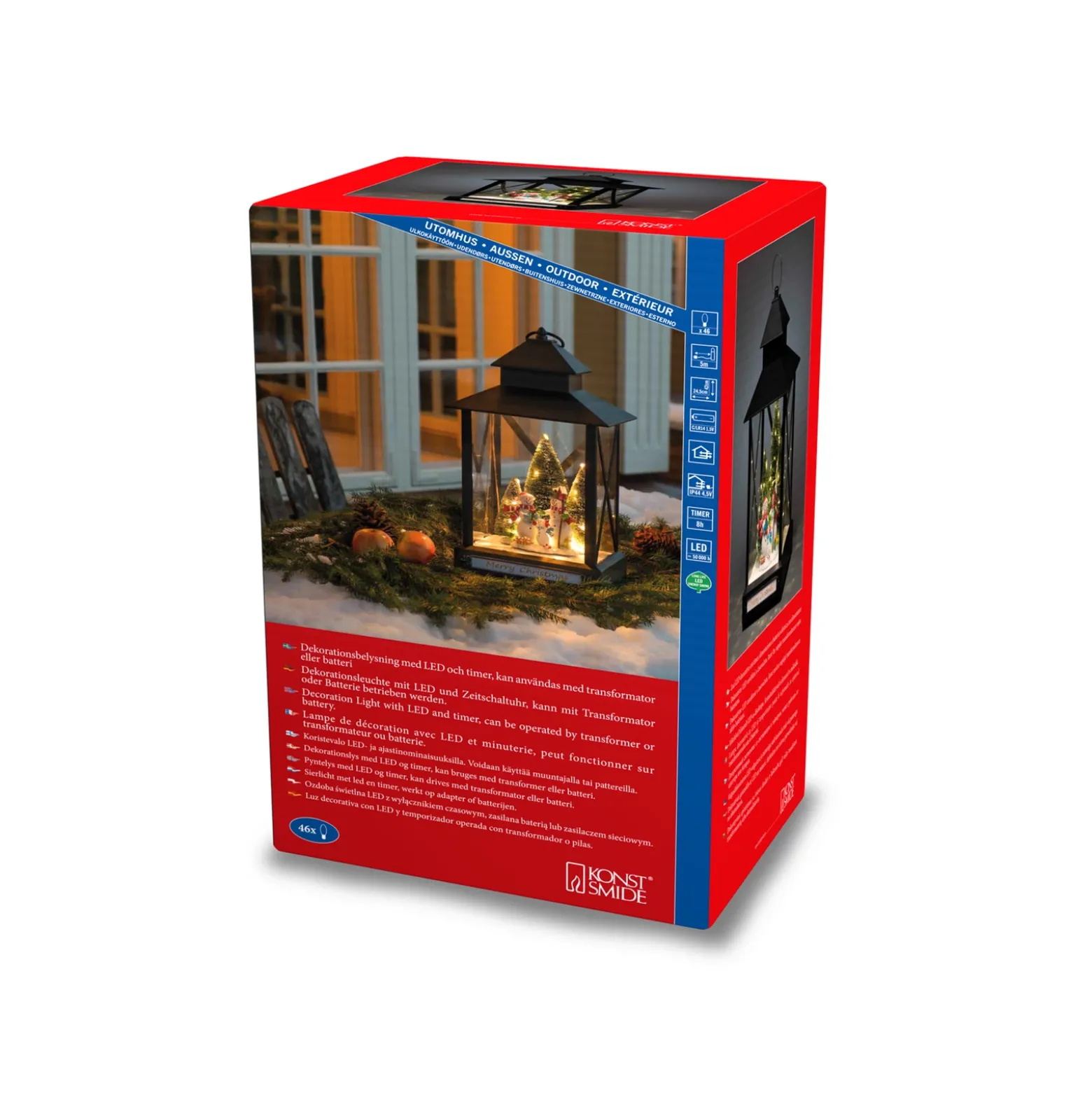 Farol LED decorativo Muñecos nieve negro IP44 42cm