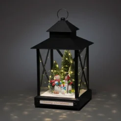 Farol LED decorativo Muñecos nieve negro IP44 42cm