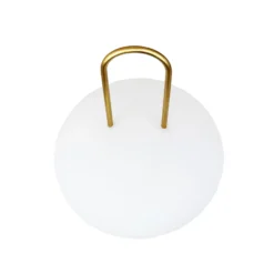 Farol recargable LED Dyberg Larsen Ellipse, blanco/latón, IP44