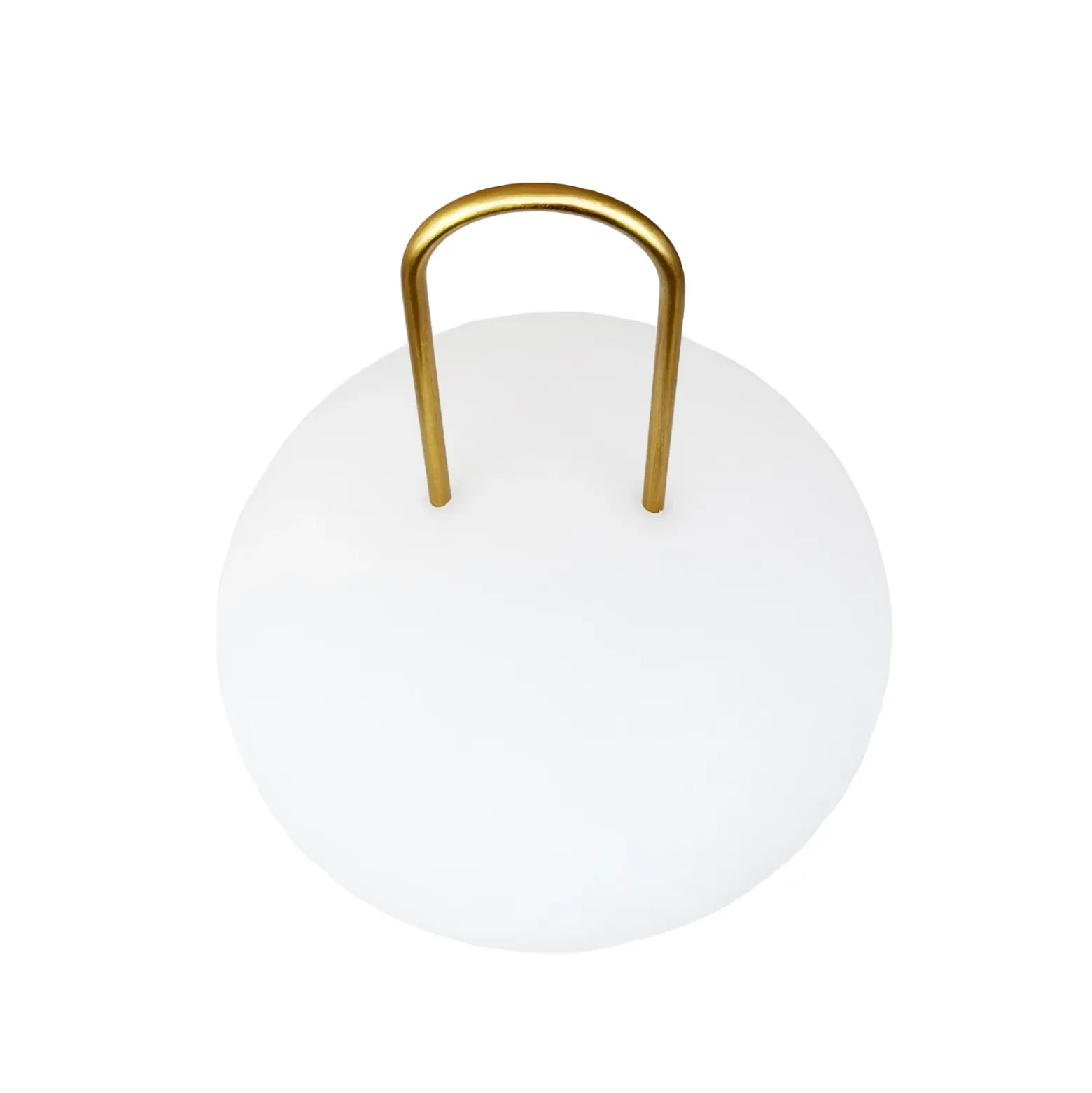 Farol recargable LED Dyberg Larsen Ellipse, blanco/latón, IP44
