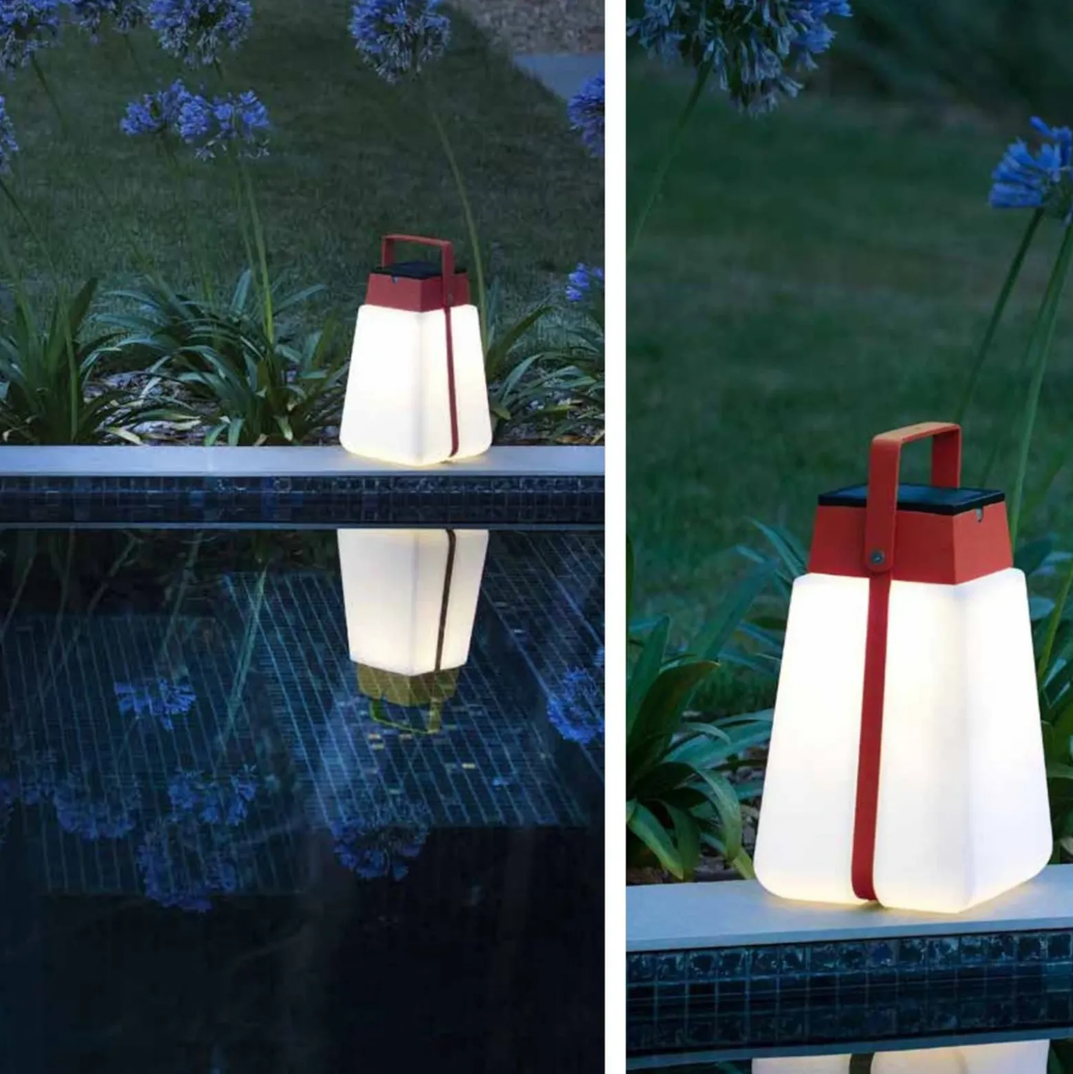 Farol solar LED Bump 300 portátil, rojo
