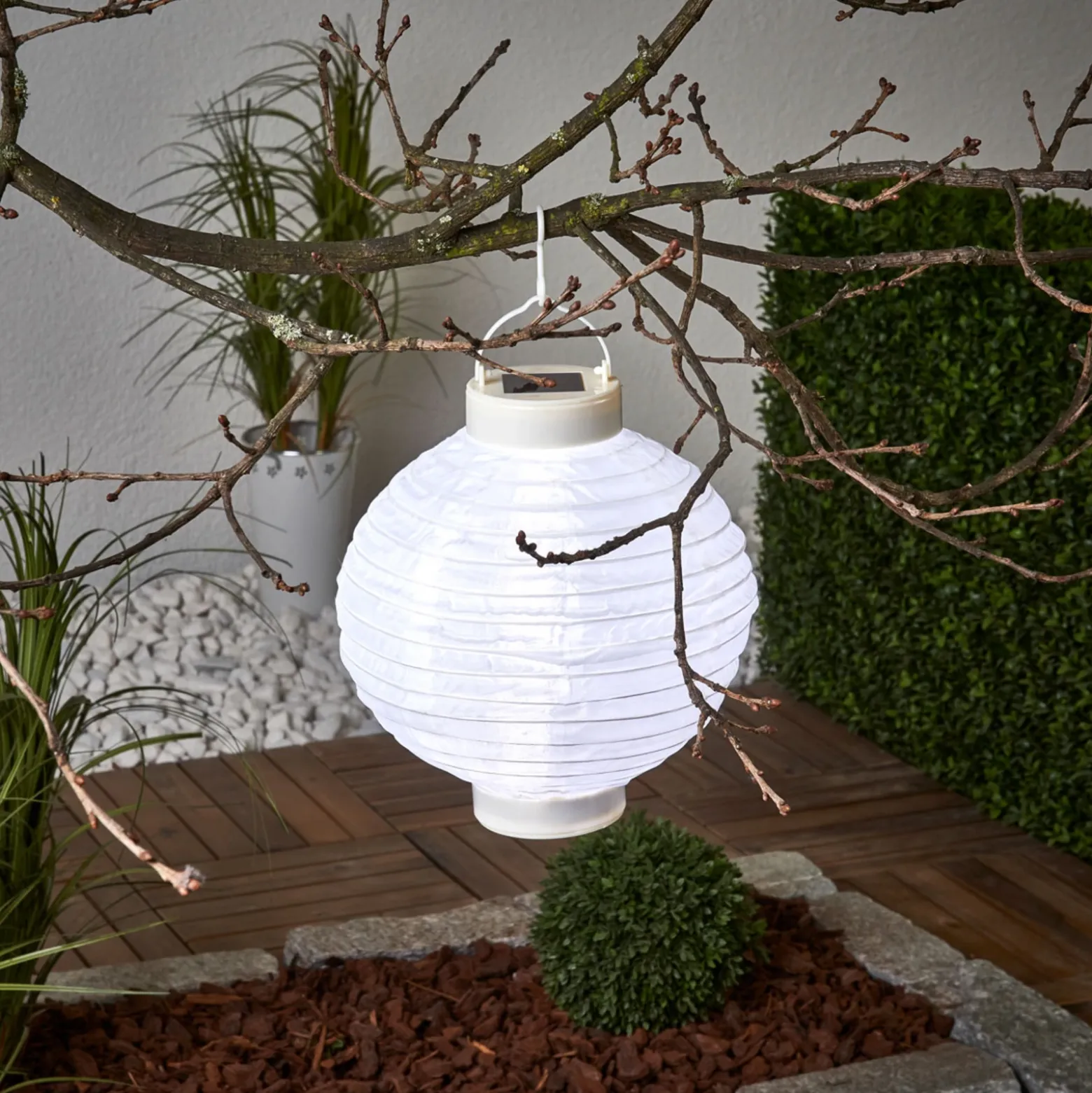 Farol solar LED Jerrit 20 cm, blanco
