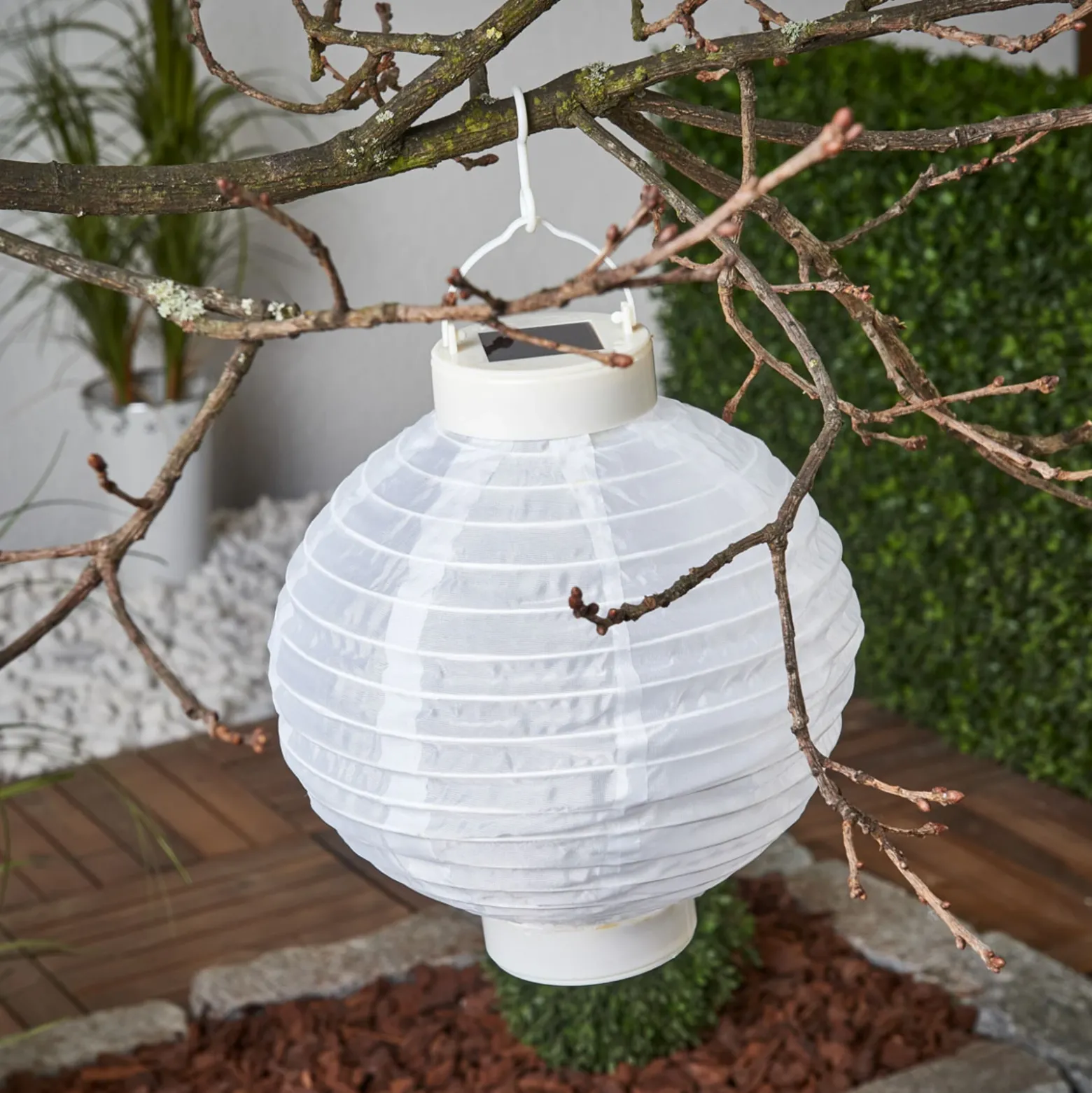 Farol solar LED Jerrit 20 cm, blanco