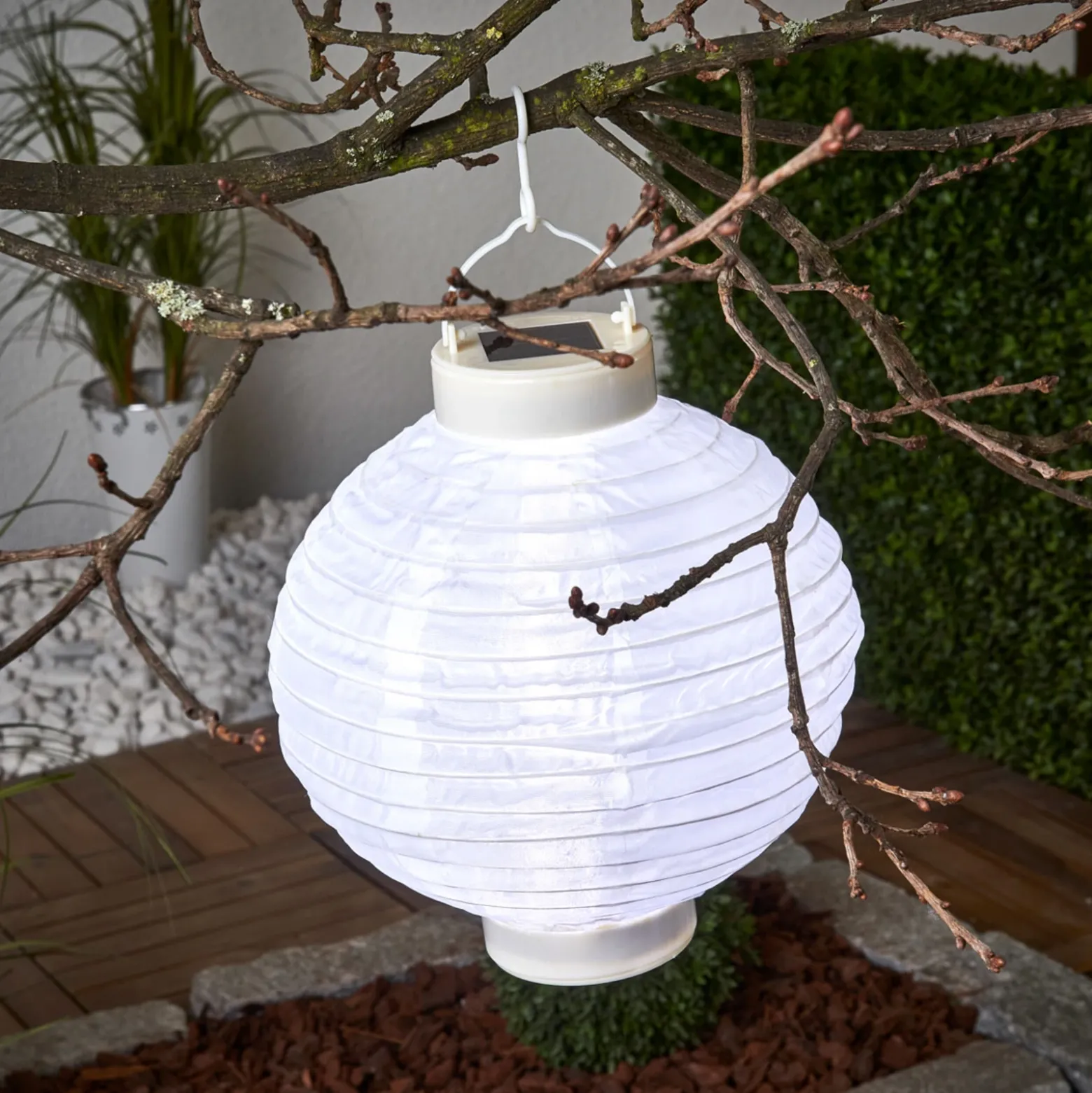 Farol solar LED Jerrit 20 cm, blanco