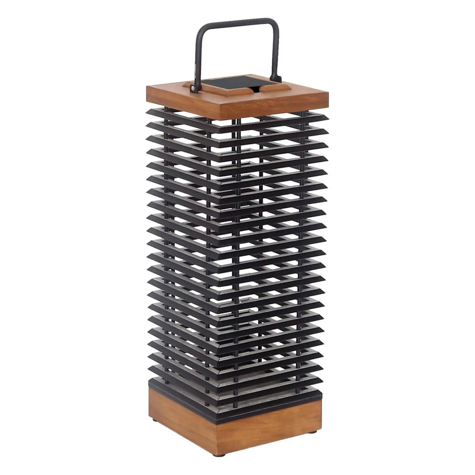 Farol solar LED Les Jardins Tekura, teca/gris, 66 cm