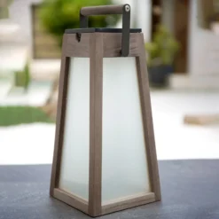 Farol solar LED Tecka, teca Duratec gris 39cm