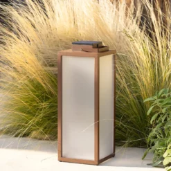 Farol solar LED Tradition, corten, altura 65 cm