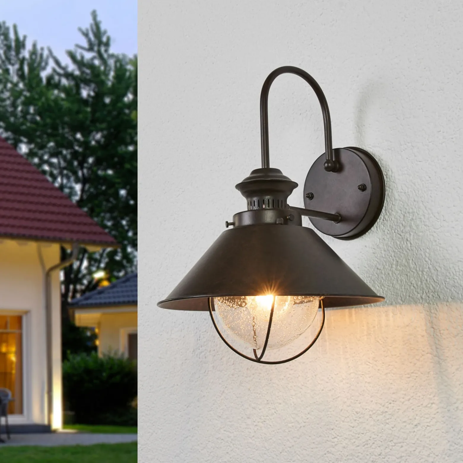Fascinante aplique de pared exterior Náutica 26 cm