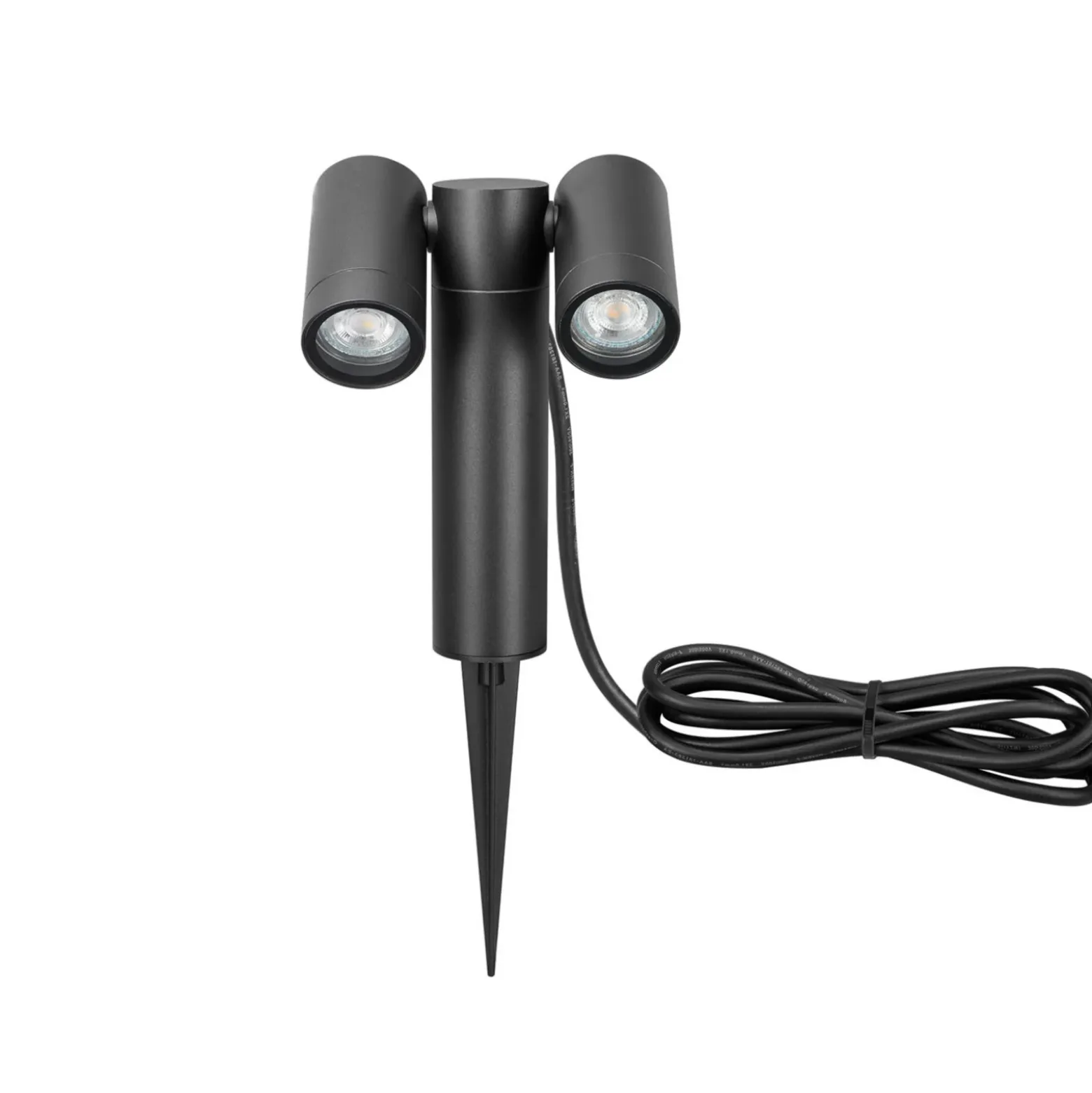 Foco con pica CMD 9089, antracita, longitud 17 cm, IP65, 2 luces