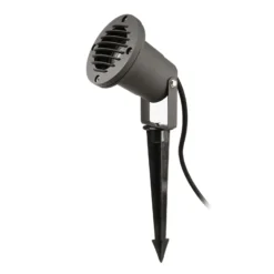 Foco con pica, Ø 10 cm, negro, orientable, IP65