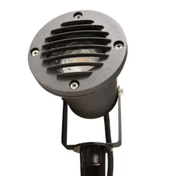 Foco con pica, Ø 10 cm, negro, orientable, IP65
