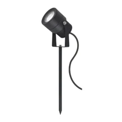 Foco con pica de tierra 5118, negro, metal, Ø 5,7 cm, IP65, GU10