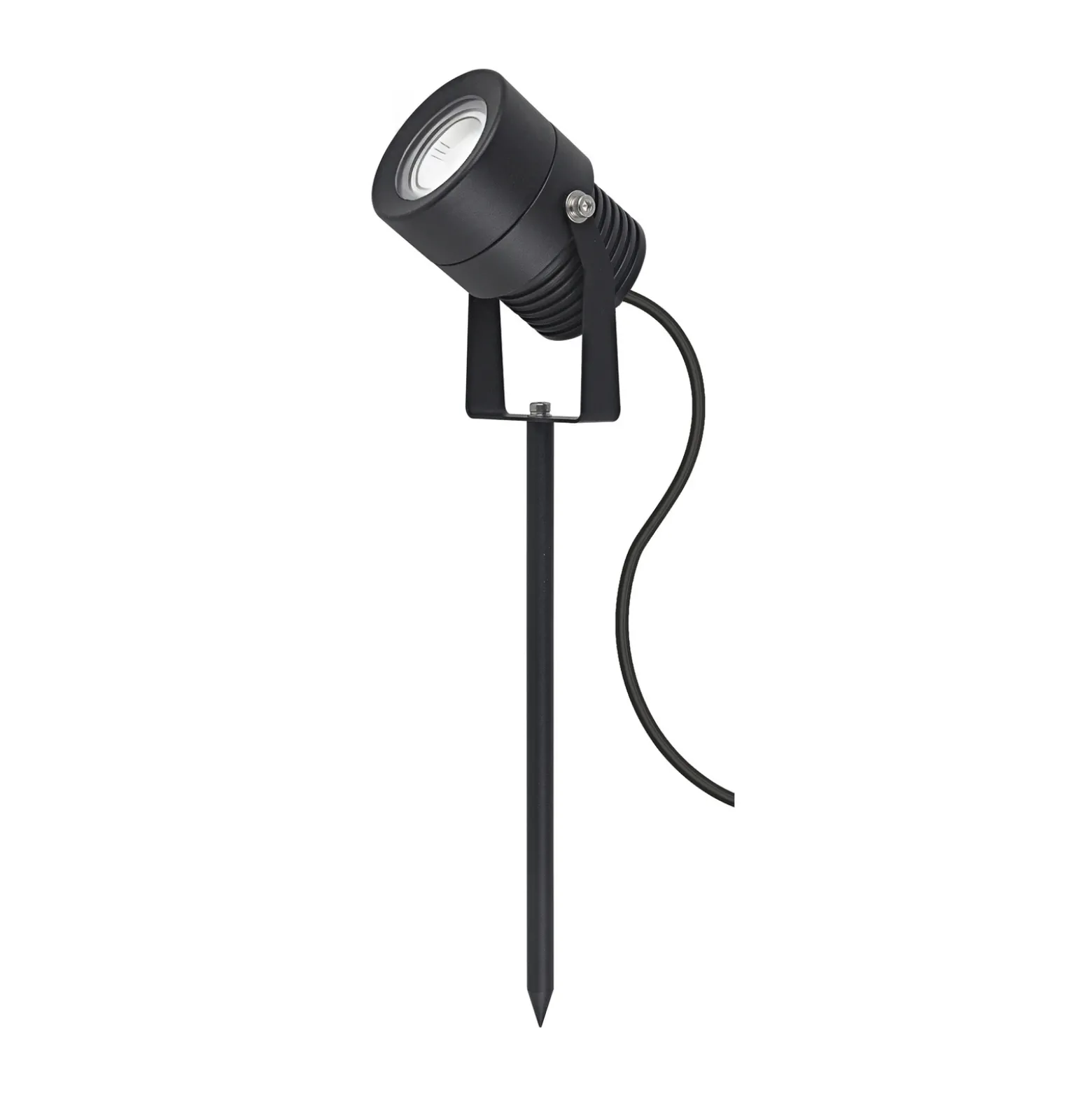 Foco con pica de tierra 5118, negro, metal, Ø 5,7 cm, IP65, GU10