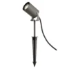 Foco con pica Spiky, Ø 6 cm, gris, orientable, IP65, GU10