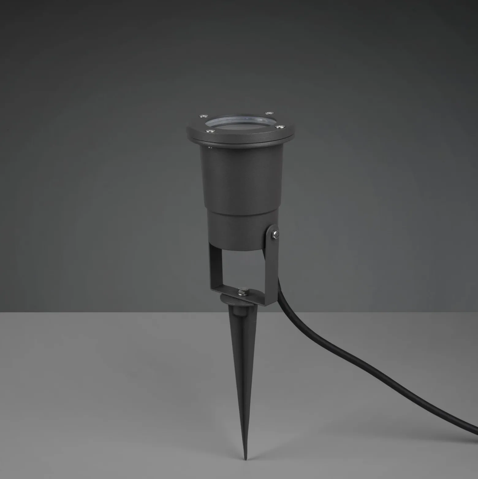 Foco con pica UBANGI, antracita, metal, IP65, GU10