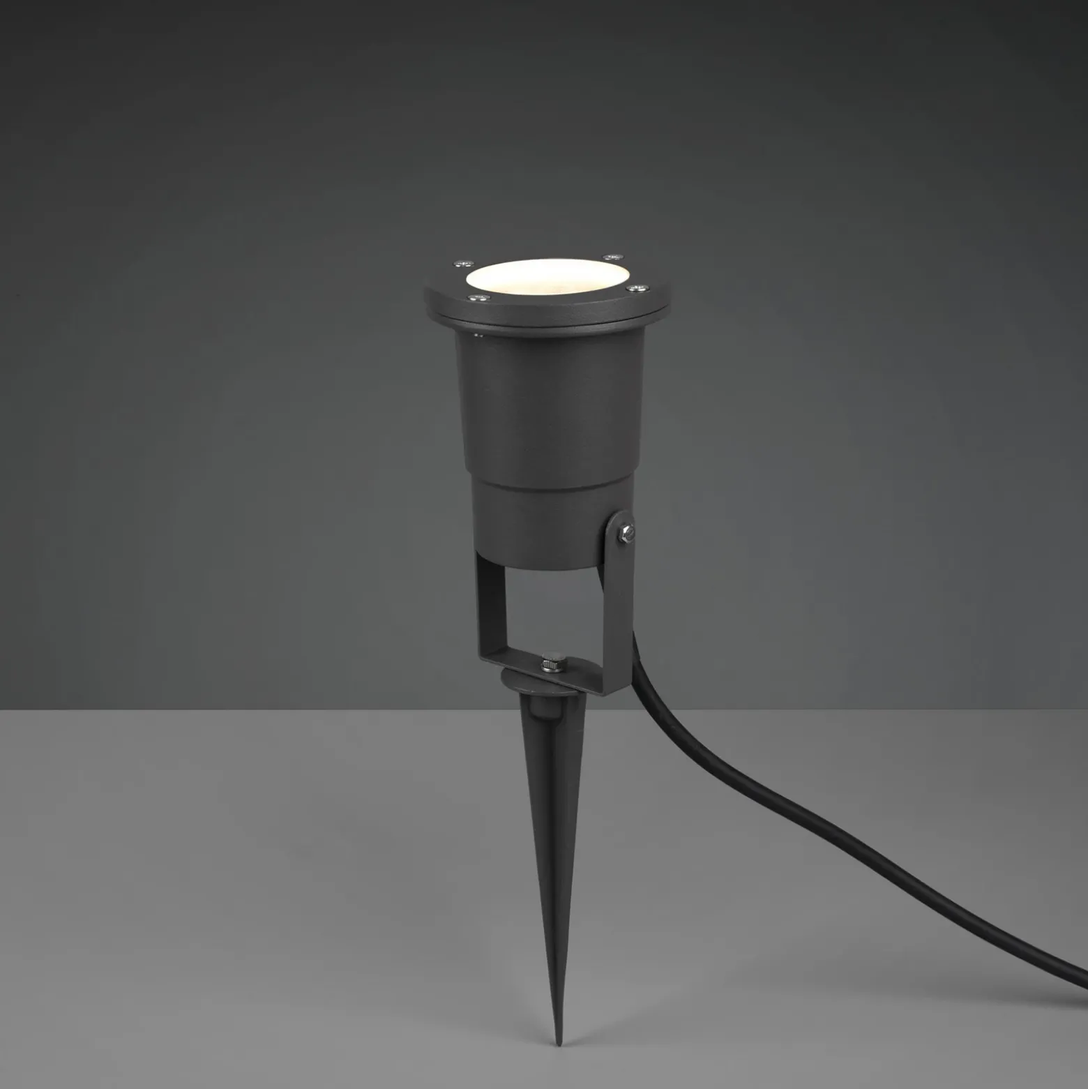 Foco con pica UBANGI, antracita, metal, IP65, GU10