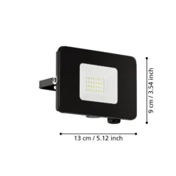 Foco de exterior LED Faedo 3 en negro, 20W