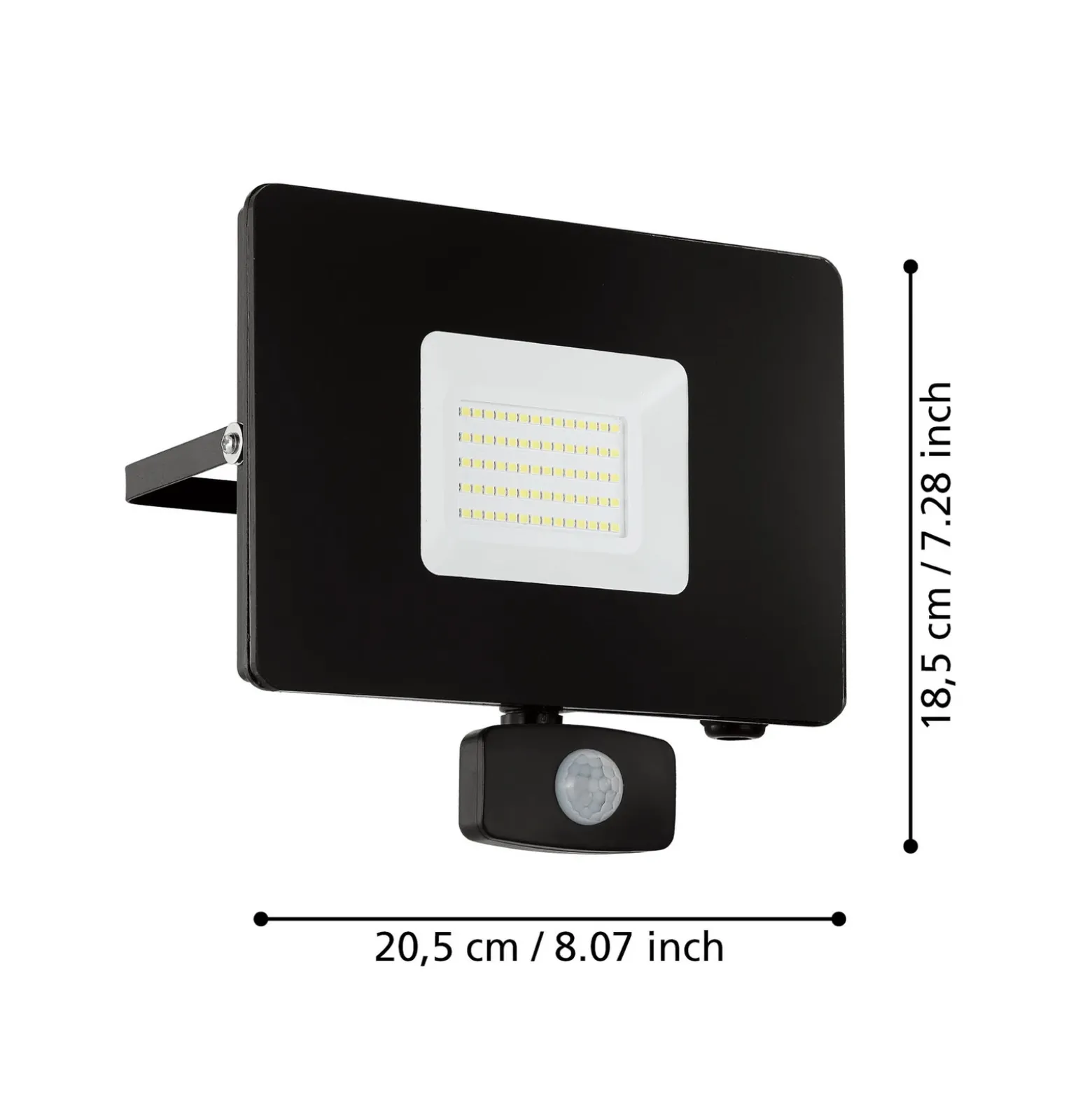 Foco de exterior LED Faedo 3, sensor, negro, 50W
