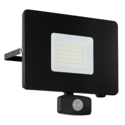 Foco de exterior LED Faedo 3, sensor, negro, 50W