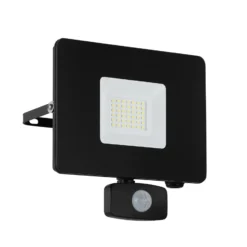 Foco de exterior LED Faedo 3, sensor, negro, 30W