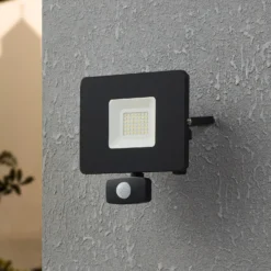 Foco de exterior LED Faedo 3, sensor, negro, 30W