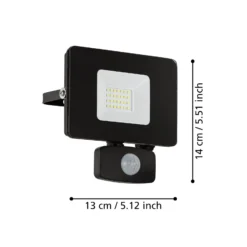 Foco de exterior LED Faedo 3, sensor, negro, 20W