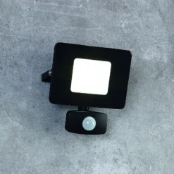 Foco de exterior LED Faedo 3, sensor, negro, 20W