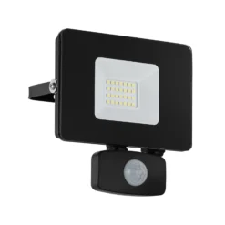 Foco de exterior LED Faedo 3, sensor, negro, 20W