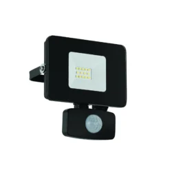 Foco de exterior LED Faedo 3, sensor, negro, 10W
