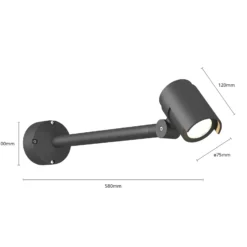 Foco de exterior Lucande LED Beatrix, 58 cm, antracita, aluminio