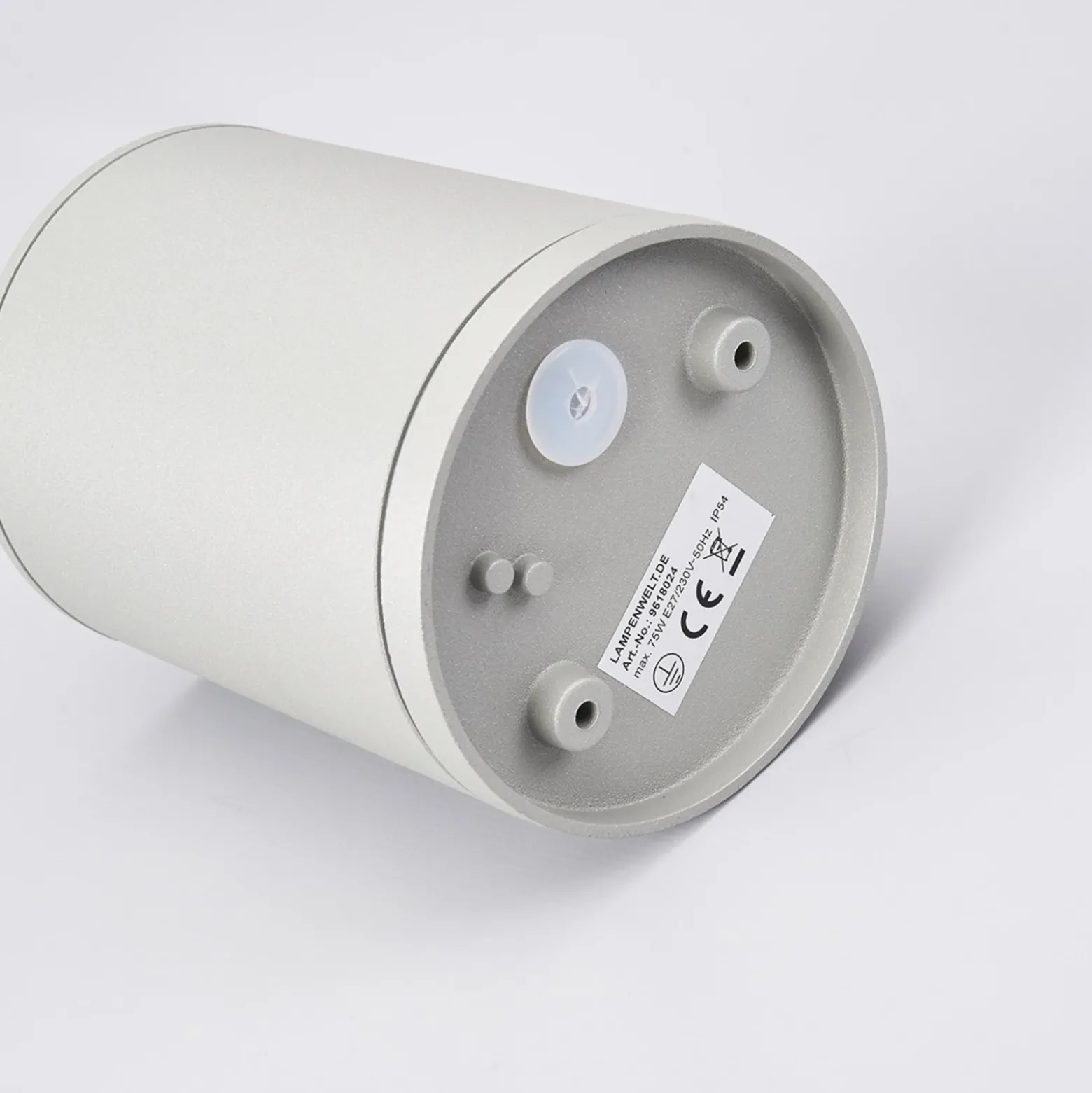 Foco de exterior Lucande Minna, plateado, 14 cm, IP54, E27