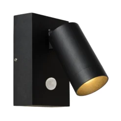 Foco de pared de exterior Taylor Sensor, 1 luz negro
