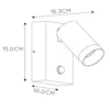 Foco de pared de exterior Taylor Sensor, 1 luz blanco