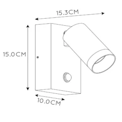 Foco de pared de exterior Taylor Sensor, 1 luz blanco