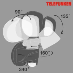 Foco de pared exterior con sensor LED Bilbao 2 luces negro
