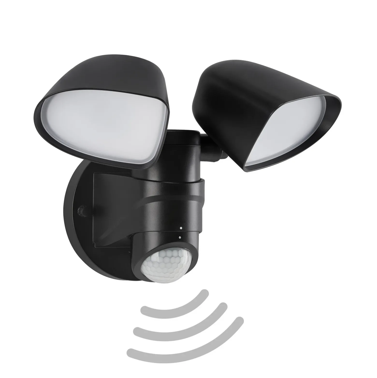 Foco de pared exterior con sensor LED Bilbao 2 luces negro