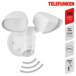 Foco de pared exterior con sensor LED Bilbao 2 luces blanco