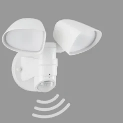 Foco de pared exterior con sensor LED Bilbao 2 luces blanco